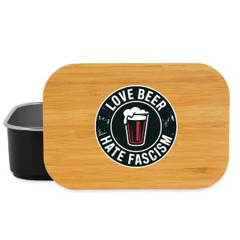 Liebe Bier, hasse Faschismus – Antifaschistisches Merch - Lunch Box - Schwarz - Vorne