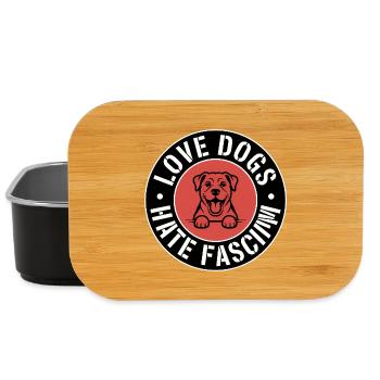J’aime les chiens, je déteste le fascisme - Produits dérivés antifascistes - Boîte à goûter - noir - Devant