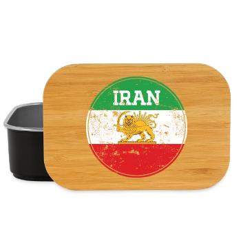 Vintage Iran Lion Emblem Round - Lunch Box - Schwarz - Vorne