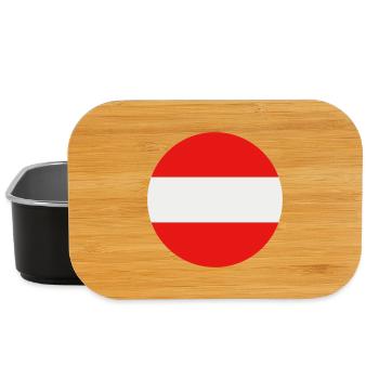 Austria round flag - Lunch Box - black - Front