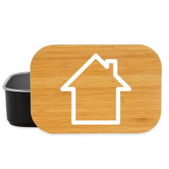 Logo: House with chimney - Lunch Box - black - Front
