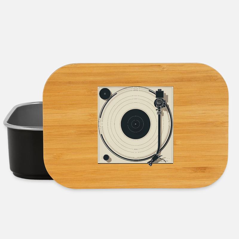 Minimalistischer Plattenspieler Beige - Lunch Box - Schwarz