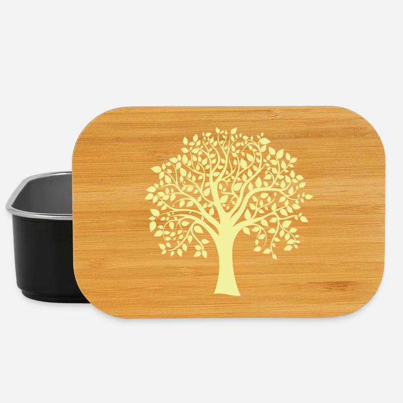 Icon Gelber Jumbo-Baum-Print-Silhouette - Lunch Box - Schwarz