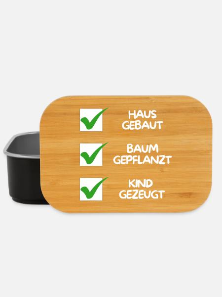 Haus gebaut, Baum gepflanzt, Kind gezeugt (weiß) - Lunch Box - Schwarz