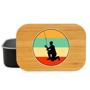 Papa Fisherman Retro Vintage Angelpapa - Lunch Box - Schwarz - Vorne