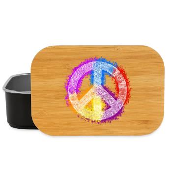 Zentangle Peace Sign - Lunch Box - black - Front