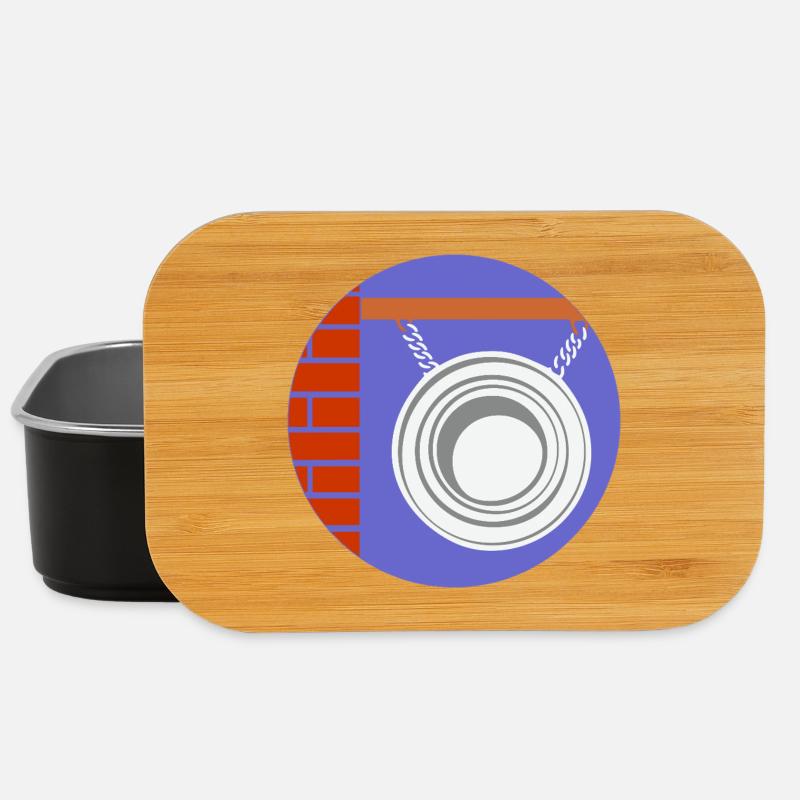 51169_Friseur Kreispendant vor Backsteinwand - Lunch Box - Schwarz