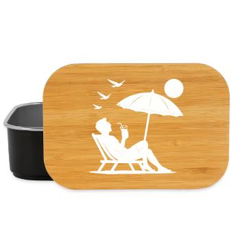 Entspannung im Liegestuhl am Strand - Lunch Box - Schwarz - Vorne