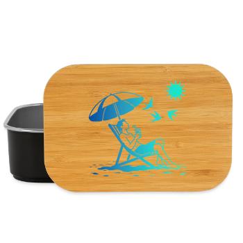 Entspannung im Liegestuhl am Strand - Lunch Box - Schwarz - Vorne