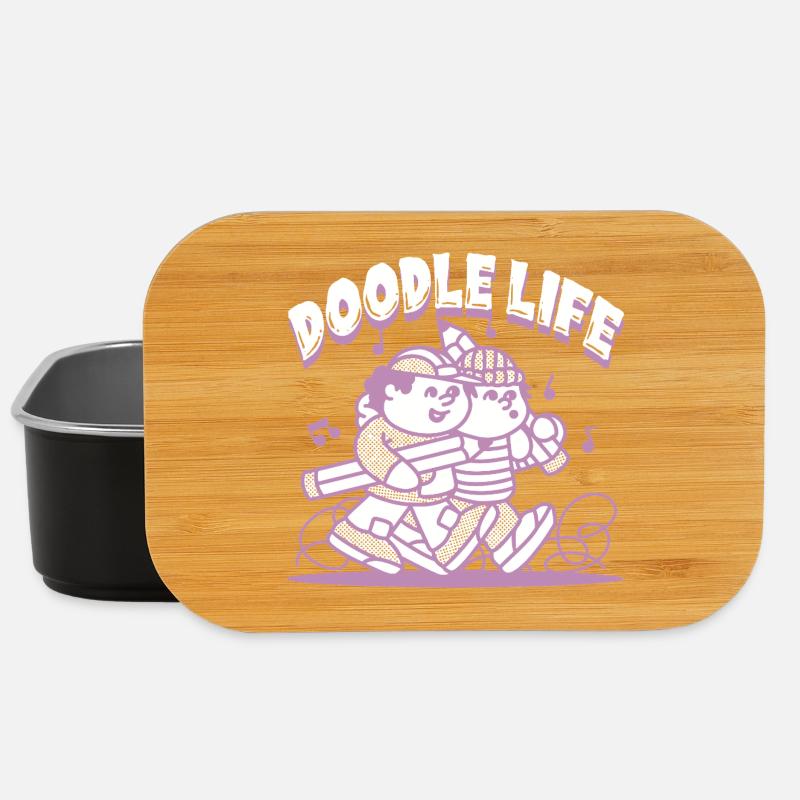 Doodle Life Kritzeln Zeichnung - Lunch Box - Schwarz