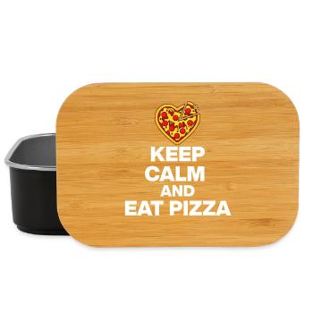 KEEP CALM AND EAT PIZZA, PIZZA JUNKIE GIFT 🍕 - Lunch Box - black - Front