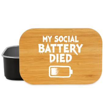 My Social Battery Died Introvertiert Statement - Lunch Box - Schwarz - Vorne