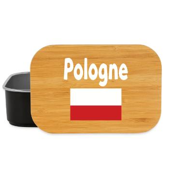 Pologne Typo et Drapeau Rouge - Boîte à goûter - noir - Devant