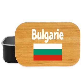 Bulgaria Flag and Bold Typography - Lunch Box - black - Front