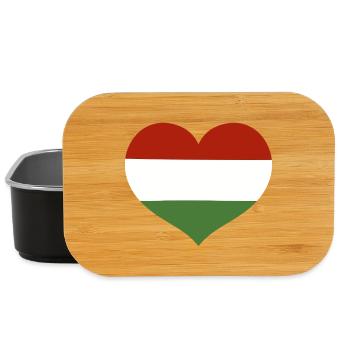 Hungarian Flag Heart - Lunch Box - black - Front