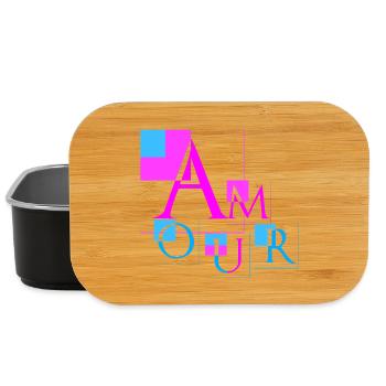 Geometric Love | Modern Pink & Blue Design - Lunch Box - black - Front