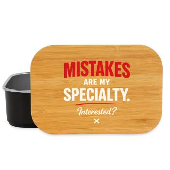 Mistakes Are My Specialty – Flirt Saying - Lunch Box - black - Front