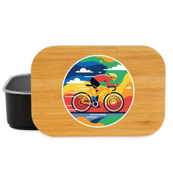 Bunter Radfahrer Rundbild - Lunch Box - Schwarz - Vorne