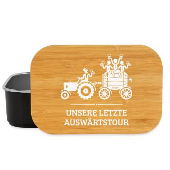 Our last away tour, tractor beer barrel JGA W - Lunch Box - black - Front