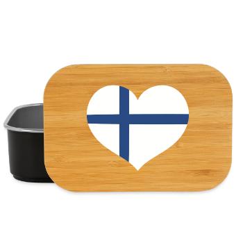 Cœur du drapeau finlandais - Boîte à goûter - noir - Devant
