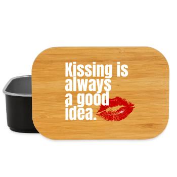 Kissing Is Always a Good Idea Typo Print - Lunch Box - black - Front