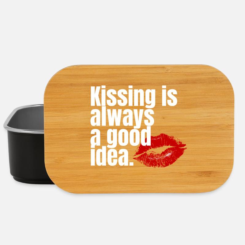 Kissing Is Always a Good Idea Typo Print - Lunch Box - Schwarz
