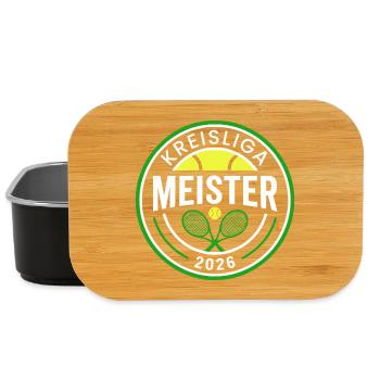 Tennis Meister 2026, Kreisliga Meister Shirt 2026 - Lunch Box - Schwarz - Vorne