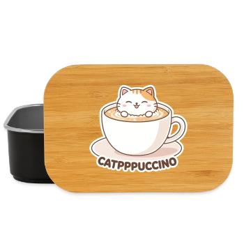Tasse Catppuccino : Chat mignon dans le café - Boîte à goûter - noir - Devant