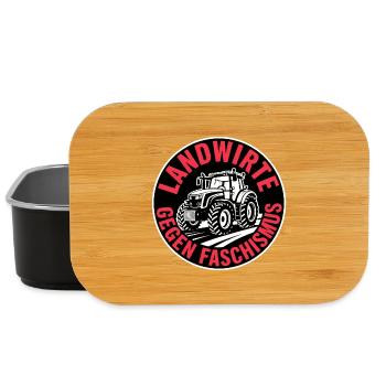 Landwirte gegen Faschismus - Antifa Tee - Lunch Box - Schwarz - Vorne