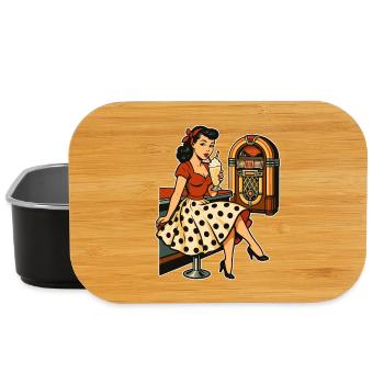 50s Rockabella: Pin-Up in the Diner with Milkshake - Lunch Box - black - Front