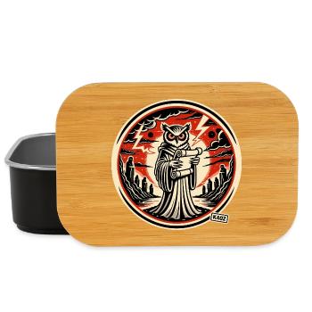 Schlaue Eule mit Brief  - Lunch Box - Schwarz - Vorne