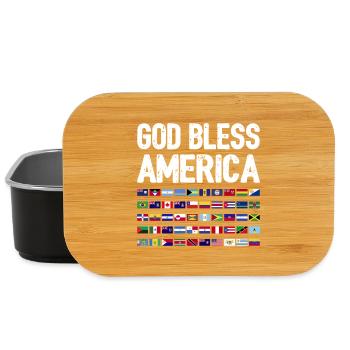 Que Dieu bénisse l’Amérique Continent Tous les pays Patrimoine - Boîte à goûter - noir - Devant