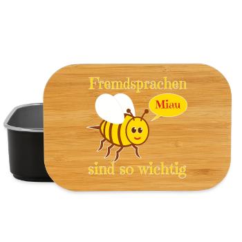 Funny bee in comic style - Lunch Box - black - Front