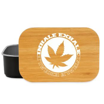Cannabis Leaf Round Logo - Lunch Box - black - Front