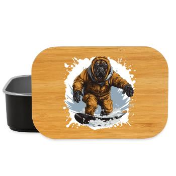 Mastiff Hund Snowboard - Lunch Box - Schwarz - Vorne