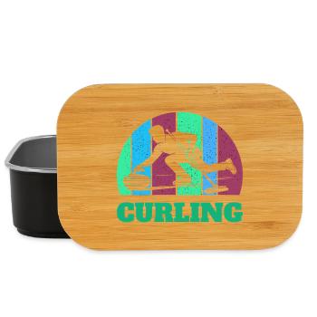 Joueur de curling sport Sports d’hiver Précision sur glace - Boîte à goûter - noir - Devant