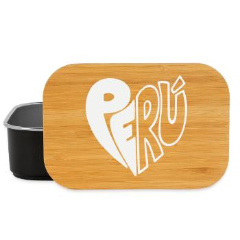 Peru Hand Drawn Logo - Farbe variabel  - Lunch Box - Schwarz - Vorne