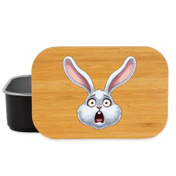 Schockhase Cartoon Illustration - Lunch Box - Schwarz - Vorne
