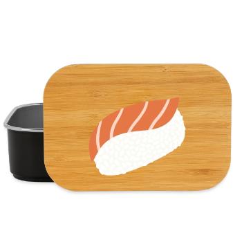 Salmon Nigiri Minimal-Illustrationsdruck - Lunch Box - Schwarz - Vorne