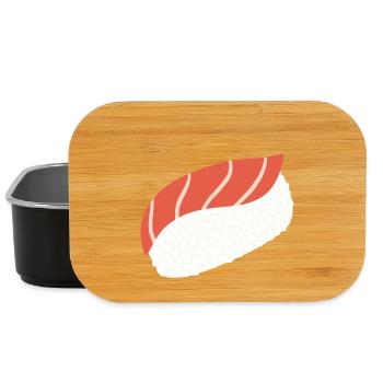 Art minimal du sushi au thon nigiri - Boîte à goûter - noir - Devant