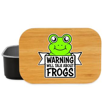 Avertissement : parlera des grenouilles, grenouille, animal drôle. - Boîte à goûter - noir - Devant