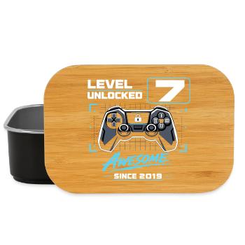 Level 7 Unlocked Gaming Gift Boys - Lunch Box - black - Front