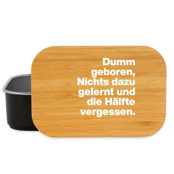 BORN STUPID, LEARNED NOTHING. SARCASM, NAUGHTY - Lunch Box - black - Front