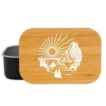 Paysage de vacances (blanc) - Boîte à goûter - noir - Devant