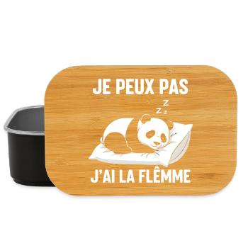 J'Peux Pas J'ai la Flemme - Boîte à goûter - noir - Devant
