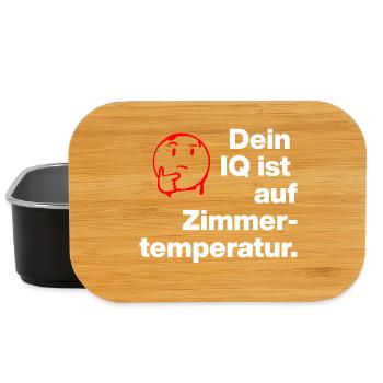 DEIN IQ IST AUF ZIMMER-TEMPERATUR. SARKASMUS FRECH - Lunch Box - Schwarz - Vorne