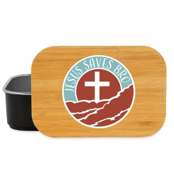 Jésus sauve un frère Dicton religieux drôle Logo de la foi - Boîte à goûter - noir - Devant