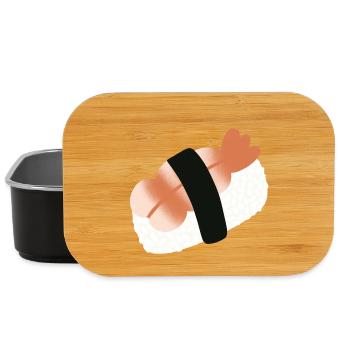 Sushi minimaliste aux crevettes nigiri - Boîte à goûter - noir - Devant