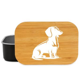 Edle Dackelzeichnung Jagdhund Hundesilhouette - Lunch Box - Schwarz - Vorne