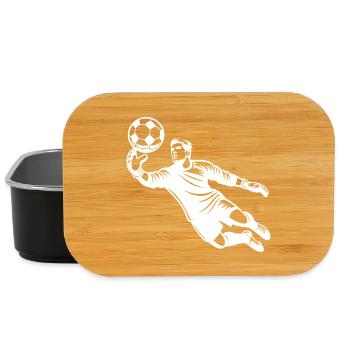 Fußballtorwart bei einer Glanzparade im Sprung - Lunch Box - Schwarz - Vorne